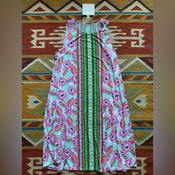 Colorful pappagallo dress (Sleeveless swing dress cactus rose multi) size small - Picture 4 of 8